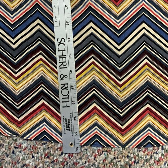 Molly Braken Multicolor Striped Chevron Print 3/4 Sleeve Fit & Flare Dress Sz M - Picture 13 of 13